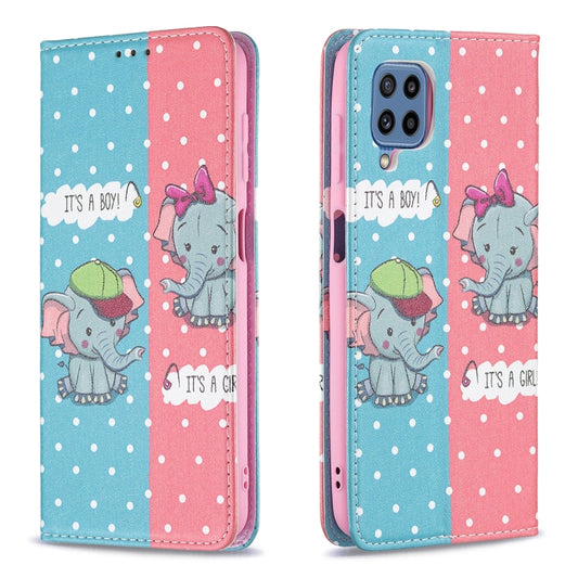 Colored Drawing Pattern Invisible Magnetic Horizontal Flip PU Leather Case with Holder & Card Slots & Wallet, For Samsung Galaxy M32