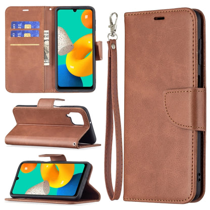 Retro Lambskin Texture Pure Color Horizontal Flip PU Leather Case with Holder & Card Slots & Wallet & Lanyard, For Samsung Galaxy M32