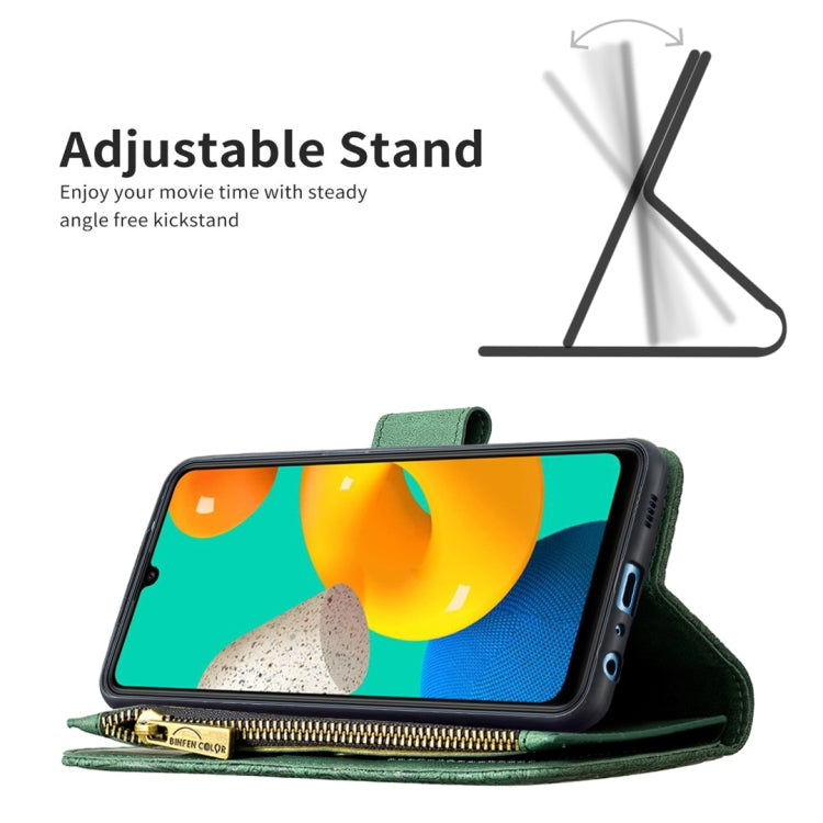 Flying Butterfly Embossing Pattern Zipper Horizontal Flip Leather Case with Holder & Card Slots & Wallet, For Samsung Galaxy M32
