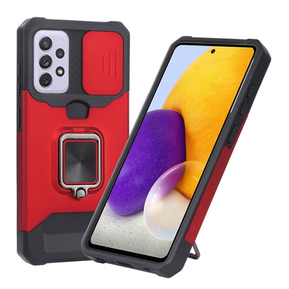 Sliding Camera Cover Design PC + TPU Shockproof Case with Ring Holder & Card Slot, For Google Pixel 5a 5G, For Samsung Galaxy A03s 166.6mm, For Samsung Galaxy A42 5G, For Samsung Galaxy A72 5G, For Samsung Galaxy Note20 Ultra, For Samsung Galaxy S21 5G...