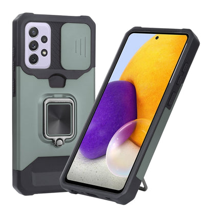 Sliding Camera Cover Design PC + TPU Shockproof Case with Ring Holder & Card Slot, For Google Pixel 5a 5G, For Samsung Galaxy A03s 166.6mm, For Samsung Galaxy A42 5G, For Samsung Galaxy A72 5G, For Samsung Galaxy Note20 Ultra, For Samsung Galaxy S21 5G...