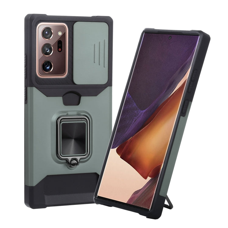 Sliding Camera Cover Design PC + TPU Shockproof Case with Ring Holder & Card Slot, For Google Pixel 5a 5G, For Samsung Galaxy A03s 166.6mm, For Samsung Galaxy A42 5G, For Samsung Galaxy A72 5G, For Samsung Galaxy Note20 Ultra, For Samsung Galaxy S21 5G...