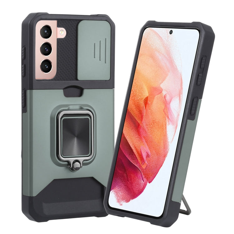 Sliding Camera Cover Design PC + TPU Shockproof Case with Ring Holder & Card Slot, For Google Pixel 5a 5G, For Samsung Galaxy A03s 166.6mm, For Samsung Galaxy A42 5G, For Samsung Galaxy A72 5G, For Samsung Galaxy Note20 Ultra, For Samsung Galaxy S21 5G...