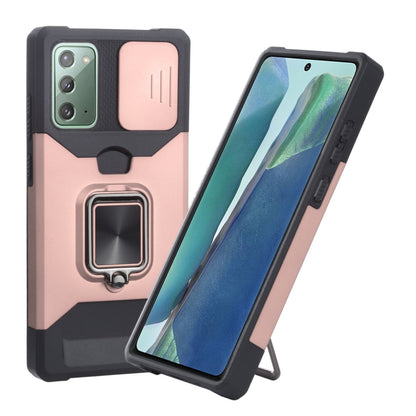 Sliding Camera Cover Design PC + TPU Shockproof Case with Ring Holder & Card Slot, For Google Pixel 5a 5G, For Samsung Galaxy A03s 166.6mm, For Samsung Galaxy A42 5G, For Samsung Galaxy A72 5G, For Samsung Galaxy Note20 Ultra, For Samsung Galaxy S21 5G...