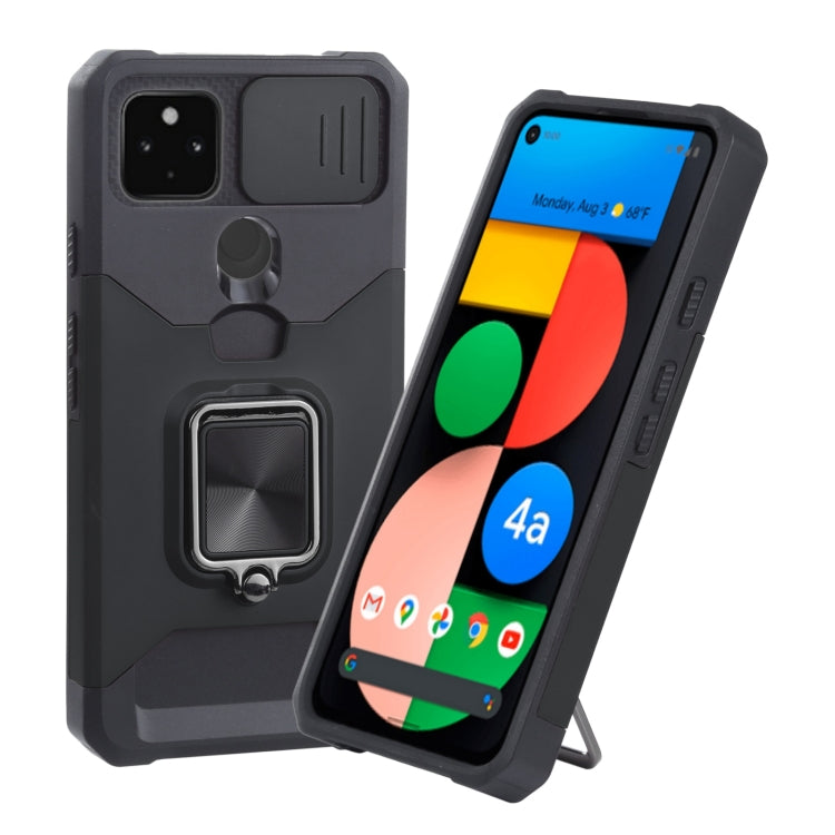 Sliding Camera Cover Design PC + TPU Shockproof Case with Ring Holder & Card Slot, For Google Pixel 5a 5G, For Samsung Galaxy A03s 166.6mm, For Samsung Galaxy A42 5G, For Samsung Galaxy A72 5G, For Samsung Galaxy Note20 Ultra, For Samsung Galaxy S21 5G...