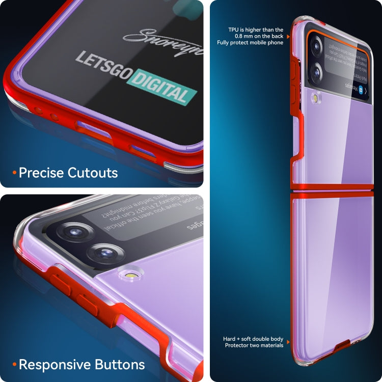 Simple All-inclusive Clear Crystal PC +TPU Shockproof Case, For Samsung Galaxy Z Flip3 5G