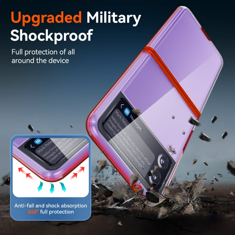 Simple All-inclusive Clear Crystal PC +TPU Shockproof Case, For Samsung Galaxy Z Flip3 5G