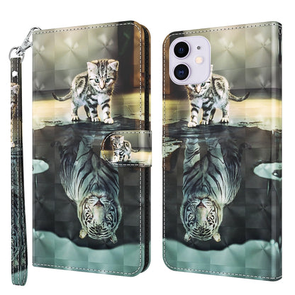 3D Painting Pattern Horizontal Flip TPU + PU Leather Case with Holder & Card Slots & Wallet, For iPhone 13 mini, For iPhone 13, For iPhone 13 Pro, For iPhone 13 Pro Max