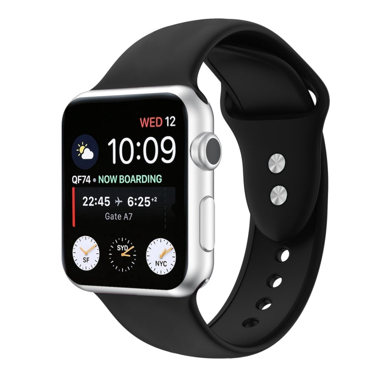 Double Nail Silicone Replacement Strap Watchband For Apple Watch Series, 7 41mm / 6 & SE & 5 & 4 40mm / 3 & 2 & 1 38mm, 7 45mm / 6 & SE & 5 & 4 44mm / 3 & 2 & 1 42mm