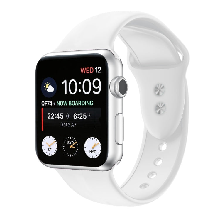 Double Nail Silicone Replacement Strap Watchband For Apple Watch Series, 7 41mm / 6 & SE & 5 & 4 40mm / 3 & 2 & 1 38mm, 7 45mm / 6 & SE & 5 & 4 44mm / 3 & 2 & 1 42mm