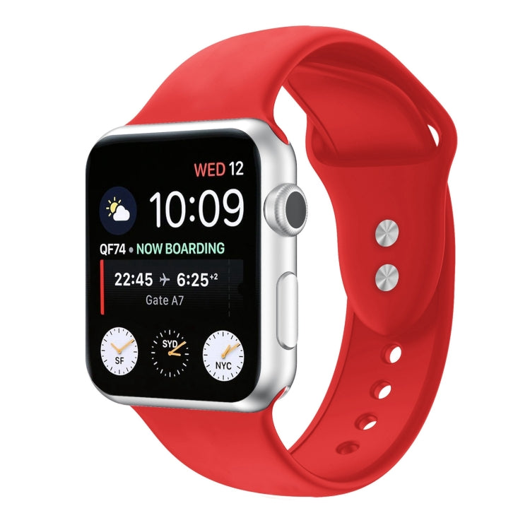 Double Nail Silicone Replacement Strap Watchband For Apple Watch Series, 7 41mm / 6 & SE & 5 & 4 40mm / 3 & 2 & 1 38mm, 7 45mm / 6 & SE & 5 & 4 44mm / 3 & 2 & 1 42mm
