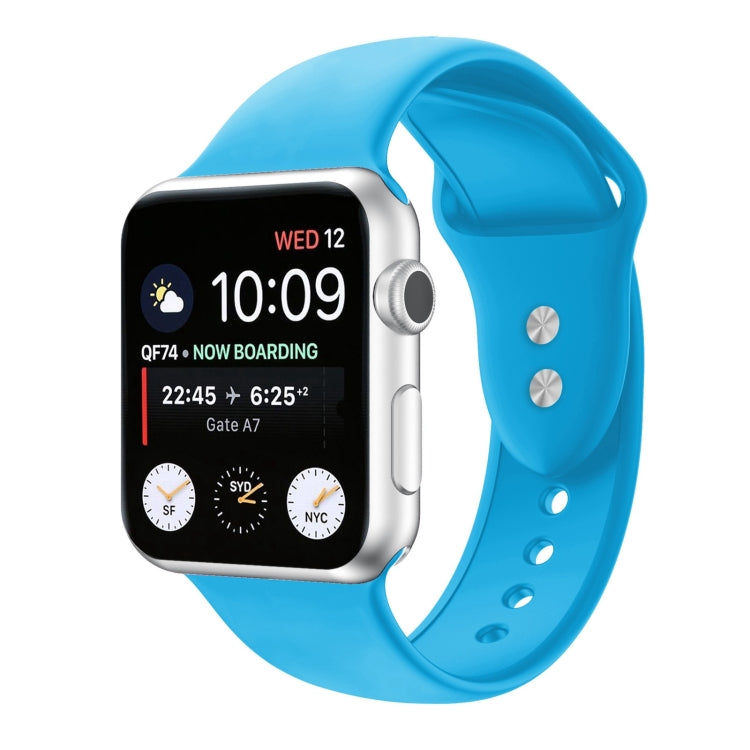 Double Nail Silicone Replacement Strap Watchband For Apple Watch Series, 7 41mm / 6 & SE & 5 & 4 40mm / 3 & 2 & 1 38mm, 7 45mm / 6 & SE & 5 & 4 44mm / 3 & 2 & 1 42mm