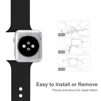 Double Nail Silicone Replacement Strap Watchband For Apple Watch Series, 7 41mm / 6 & SE & 5 & 4 40mm / 3 & 2 & 1 38mm, 7 45mm / 6 & SE & 5 & 4 44mm / 3 & 2 & 1 42mm