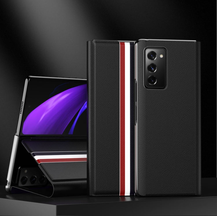 Lychee Texture PU Card Slot Leather Case with Holder, For Samsung Galaxy Z Fold2 5G, For Samsung Galaxy Z Fold3 5G