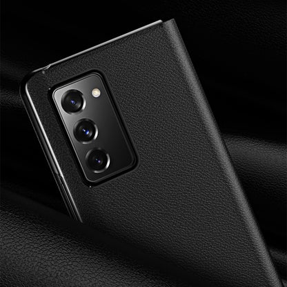 Lychee Texture PU Card Slot Leather Case with Holder, For Samsung Galaxy Z Fold2 5G, For Samsung Galaxy Z Fold3 5G