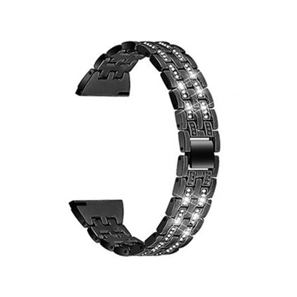 For Samsung Smart Watch Double Rows Diamond Steel Replacement Strap Watchband, 22mm