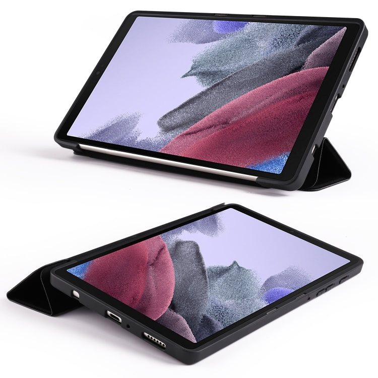 3-folding Horizontal Flip Honeycomb TPU Shockproof + PU Leather Case with Holder, For Samsung Galaxy Tab A7 Lite T225
