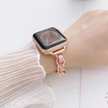 Single Row Metal Replacement Strap Watchband For Apple Watch Series, 7 41mm / 6 & SE & 5 & 4 40mm / 3 & 2 & 1 38mm, 7 45mm / 6 & SE & 5 & 4 44mm / 3 & 2 & 1 42mm
