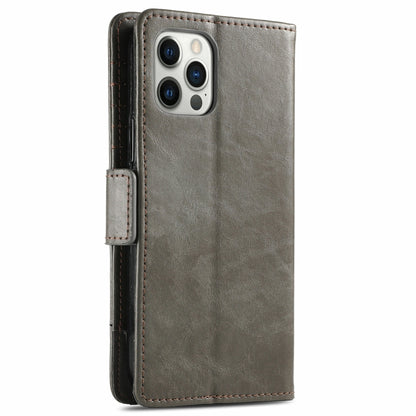 CaseNeo Business Splicing Dual Magnetic Buckle Horizontal Flip PU Leather Case with Holder & Card Slots & Wallet, For iPhone 13 Pro