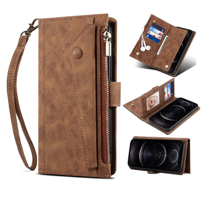 Retro Frosted Horizontal Flip Leather Case with Holder & Card Slot & Wallet & Zipper Pocket & Lanyard, For iPhone XS Max, For iPhone SE 2022 / SE 2020 & 8 & 7, For iPhone 6 & 6s, For iPhone 8 Plus & 7 Plus, For iPhone 6 Plus & 6s Plus, For iPhone 11