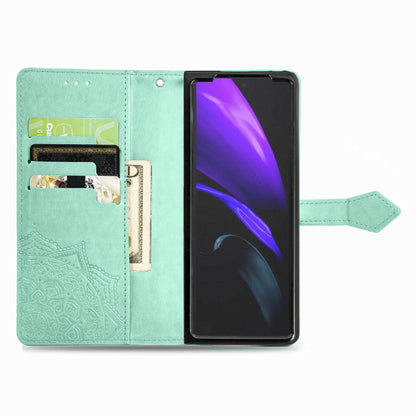 Embossed Mandala Pattern PC + TPU Horizontal Flip Leather Case with Holder & Card Slots, For Samsung Galaxy Z Fold3 5G