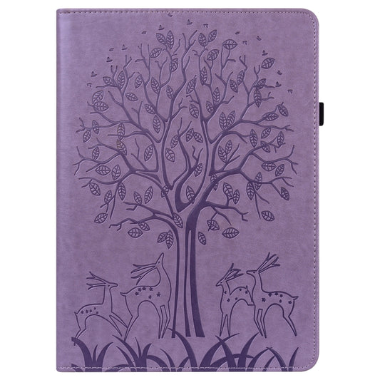 Tree & Deer Pattern Pressed Printing Horizontal Flip PU Leather Case with Holder & Card Slots, For Huawei MediaPad M5 lite, For Huawei MatePad Pro 10.8 2021, For Huawei MatePad 11 2021, For Huawei MediaPad T3 10, For Huawei MediaPad T5                 ...