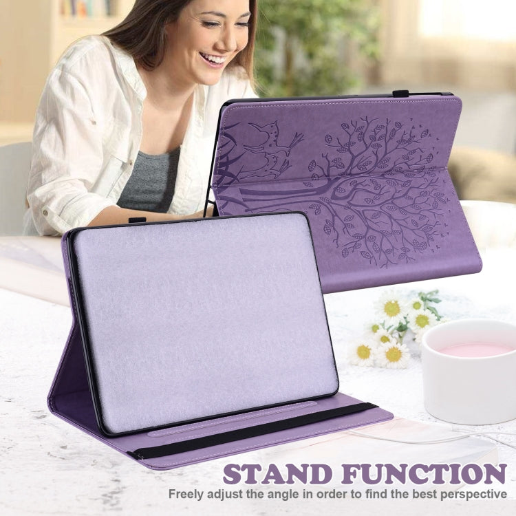 Tree & Deer Pattern Pressed Printing Horizontal Flip PU Leather Case with Holder & Card Slots, For Huawei MediaPad M5 lite, For Huawei MatePad Pro 10.8 2021, For Huawei MatePad 11 2021, For Huawei MediaPad T3 10, For Huawei MediaPad T5                 ...