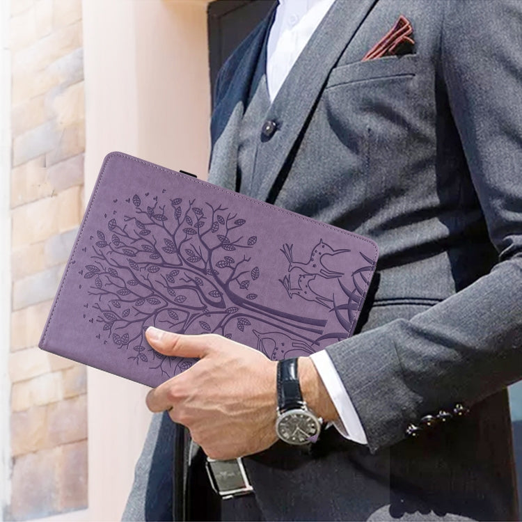Tree & Deer Pattern Pressed Printing Horizontal Flip PU Leather Case with Holder & Card Slots, For Huawei MediaPad M5 lite, For Huawei MatePad Pro 10.8 2021, For Huawei MatePad 11 2021, For Huawei MediaPad T3 10, For Huawei MediaPad T5                 ...