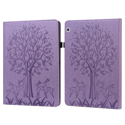 Tree & Deer Pattern Pressed Printing Horizontal Flip PU Leather Case with Holder & Card Slots, For Huawei MediaPad M5 lite, For Huawei MatePad Pro 10.8 2021, For Huawei MatePad 11 2021, For Huawei MediaPad T3 10, For Huawei MediaPad T5                 ...