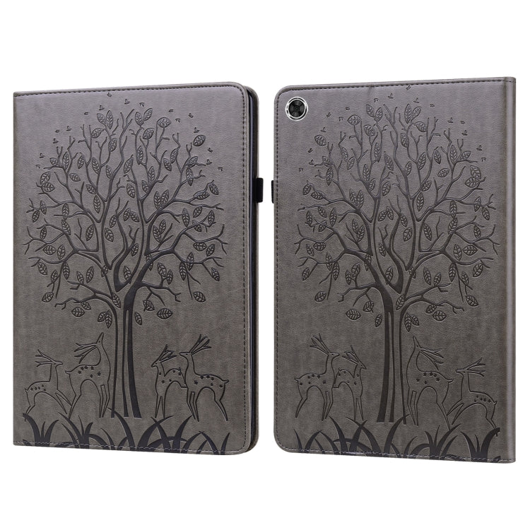Tree & Deer Pattern Pressed Printing Horizontal Flip PU Leather Case with Holder & Card Slots, For Huawei MediaPad M5 lite, For Huawei MatePad Pro 10.8 2021, For Huawei MatePad 11 2021, For Huawei MediaPad T3 10, For Huawei MediaPad T5                 ...