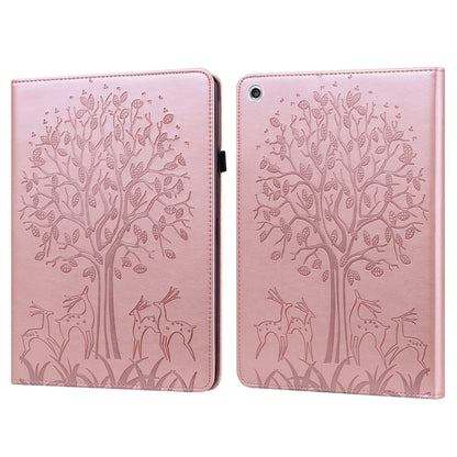 Tree & Deer Pattern Pressed Printing Horizontal Flip PU Leather Case with Holder & Card Slots, For Huawei MediaPad M5 lite, For Huawei MatePad Pro 10.8 2021, For Huawei MatePad 11 2021, For Huawei MediaPad T3 10, For Huawei MediaPad T5                 ...