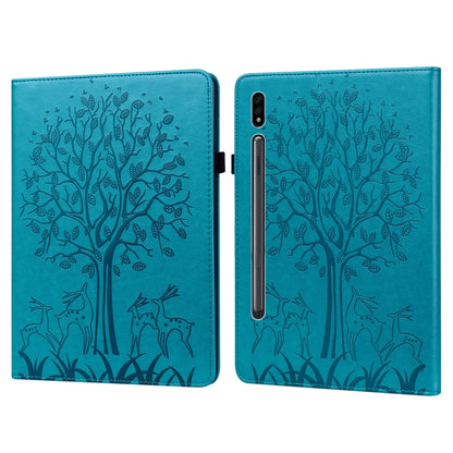 Tree & Deer Pattern Pressed Printing Horizontal Flip PU Leather Case with Holder & Card Slots, For Lenovo Tab M10 HD Gen 2, For Samsung Galaxy Tab A 10.1 2019, For Samsung Galaxy Tab A 10.1 2016, For Samsung Galaxy Tab S2 9.7                           ...