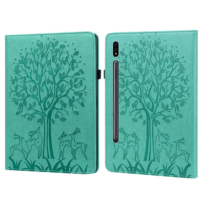 Tree & Deer Pattern Pressed Printing Horizontal Flip PU Leather Case with Holder & Card Slots, For Lenovo Tab M10 HD Gen 2, For Samsung Galaxy Tab A 10.1 2019, For Samsung Galaxy Tab A 10.1 2016, For Samsung Galaxy Tab S2 9.7                           ...