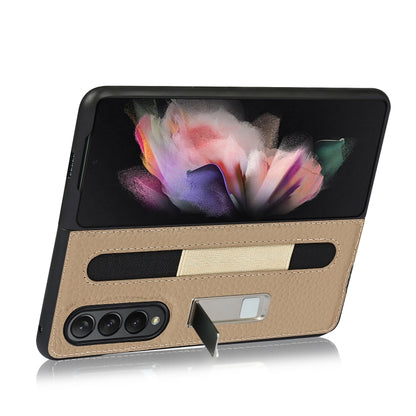 Litchi Texture Leather Protective Case with Holder & Pen Slot, For Samsung Galaxy Z Fold3 5G