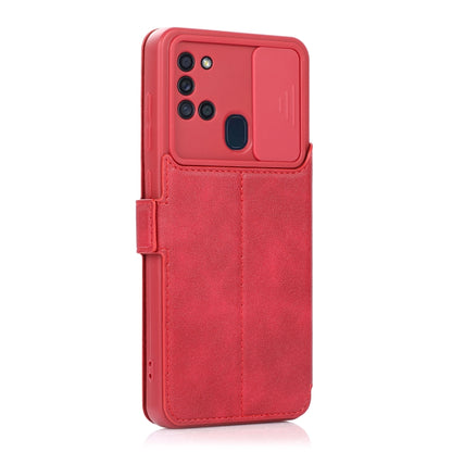Push Window Double Buckle PU + Silicone Horizontal Flip Leather Case with Holder & Card Slot, For Samsung Galaxy A21s, For Samsung Galaxy A52 5G / 4G, For Samsung Galaxy A71, For Samsung Galaxy Note20, For Samsung Galaxy Note20 Ultra