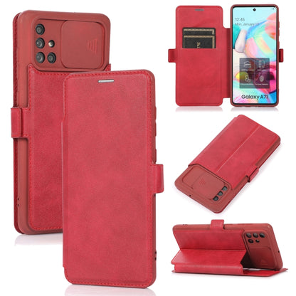 Push Window Double Buckle PU + Silicone Horizontal Flip Leather Case with Holder & Card Slot, For Samsung Galaxy A21s, For Samsung Galaxy A52 5G / 4G, For Samsung Galaxy A71, For Samsung Galaxy Note20, For Samsung Galaxy Note20 Ultra