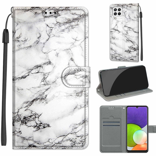 Voltage Coloured Drawing Magnetic Clasp Horizontal Flip PU Leather Case with Holder & Card Slots, For Samsung Galaxy A22 4G, For Samsung Galaxy A22 5G