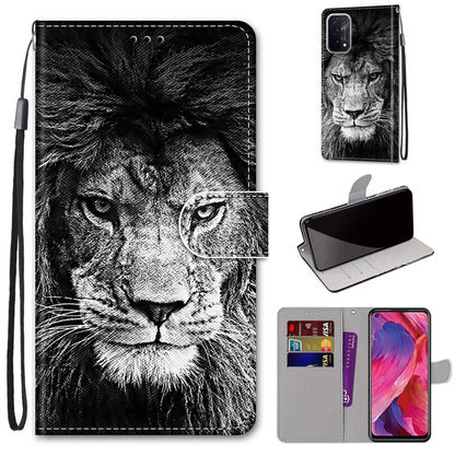 Coloured Drawing Cross Texture Horizontal Flip PU Leather Case with Holder & Card Slots & Wallet & Lanyard, For OPPO A93 5G / A93s 5G / A54 5G / A74 5G, For OPPO A54 4G / A16 4G / A53s 5G / A55 5G