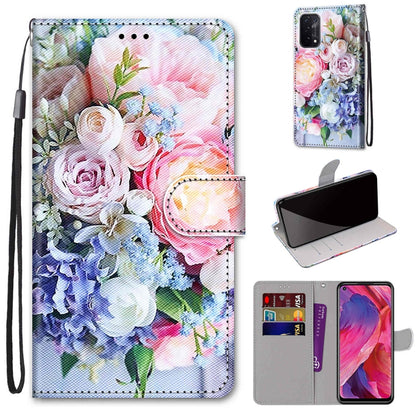 Coloured Drawing Cross Texture Horizontal Flip PU Leather Case with Holder & Card Slots & Wallet & Lanyard, For OPPO A93 5G / A93s 5G / A54 5G / A74 5G, For OPPO A54 4G / A16 4G / A53s 5G / A55 5G