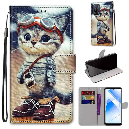 Coloured Drawing Cross Texture Horizontal Flip PU Leather Case with Holder & Card Slots & Wallet & Lanyard, For OPPO A93 5G / A93s 5G / A54 5G / A74 5G, For OPPO A54 4G / A16 4G / A53s 5G / A55 5G