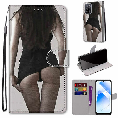 Coloured Drawing Cross Texture Horizontal Flip PU Leather Case with Holder & Card Slots & Wallet & Lanyard, For OPPO A93 5G / A93s 5G / A54 5G / A74 5G, For OPPO A54 4G / A16 4G / A53s 5G / A55 5G
