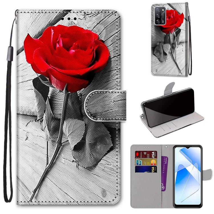 Coloured Drawing Cross Texture Horizontal Flip PU Leather Case with Holder & Card Slots & Wallet & Lanyard, For OPPO A93 5G / A93s 5G / A54 5G / A74 5G, For OPPO A54 4G / A16 4G / A53s 5G / A55 5G