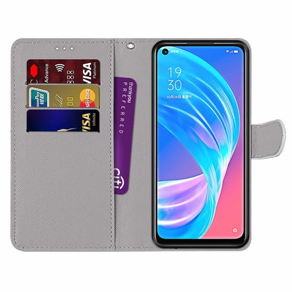 Coloured Drawing Cross Texture Horizontal Flip PU Leather Case with Holder & Card Slots & Wallet & Lanyard, For OPPO A72 5G / A73 5G / A53 5G, For OPPO F19 / A74 4G