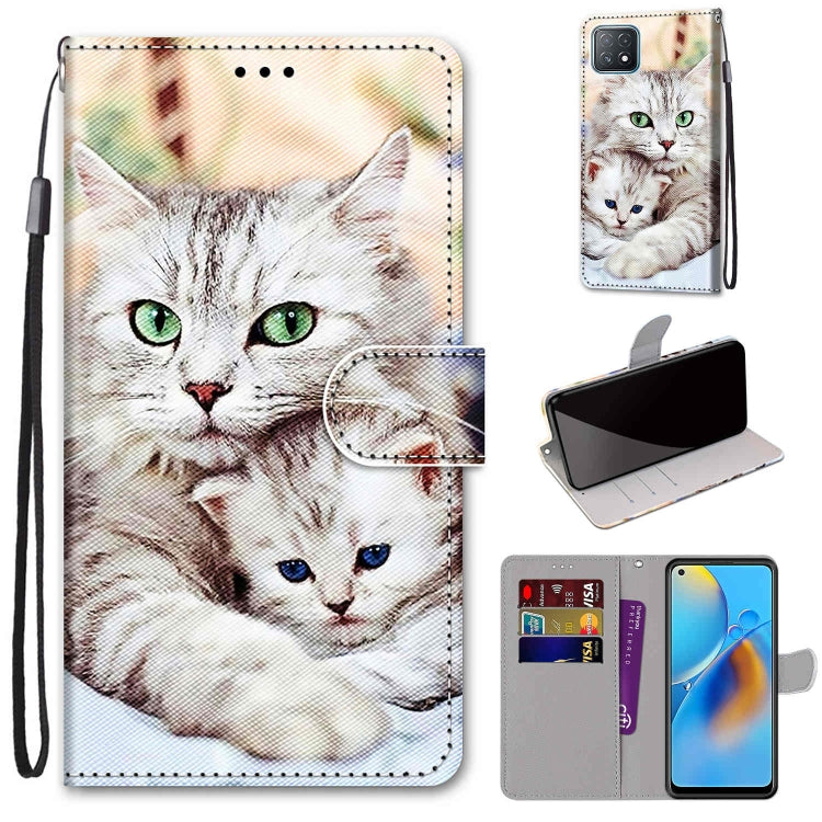 Coloured Drawing Cross Texture Horizontal Flip PU Leather Case with Holder & Card Slots & Wallet & Lanyard, For OPPO A72 5G / A73 5G / A53 5G, For OPPO F19 / A74 4G