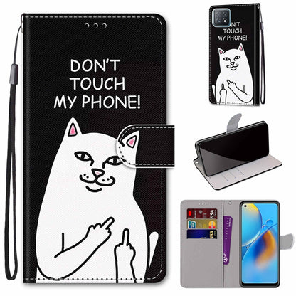 Coloured Drawing Cross Texture Horizontal Flip PU Leather Case with Holder & Card Slots & Wallet & Lanyard, For OPPO A72 5G / A73 5G / A53 5G, For OPPO F19 / A74 4G