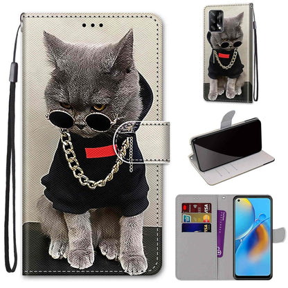 Coloured Drawing Cross Texture Horizontal Flip PU Leather Case with Holder & Card Slots & Wallet & Lanyard, For OPPO A72 5G / A73 5G / A53 5G, For OPPO F19 / A74 4G