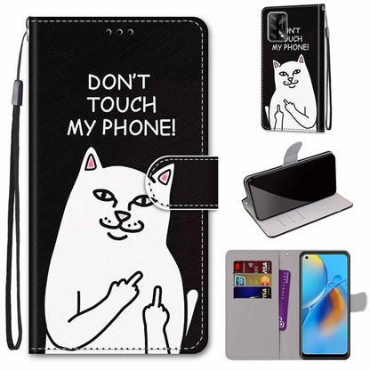 Coloured Drawing Cross Texture Horizontal Flip PU Leather Case with Holder & Card Slots & Wallet & Lanyard, For OPPO A72 5G / A73 5G / A53 5G, For OPPO F19 / A74 4G