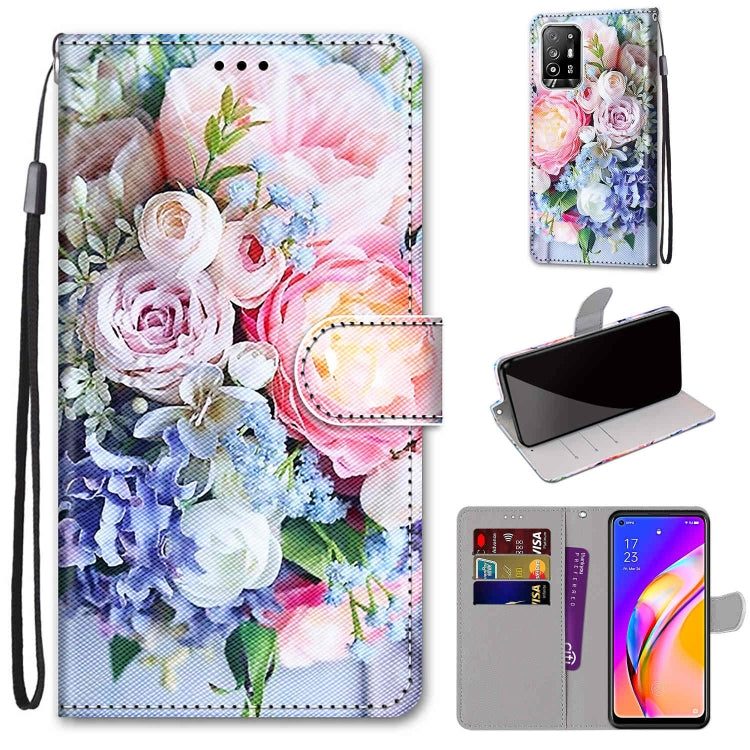 Coloured Drawing Cross Texture Horizontal Flip PU Leather Case with Holder & Card Slots & Wallet & Lanyard, For OPPO A94 5G / A95 5G / F19 Pro+ 5G, For Xiaomi Redmi 10