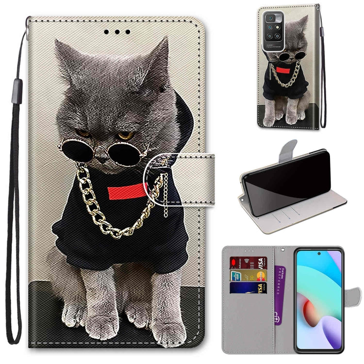 Coloured Drawing Cross Texture Horizontal Flip PU Leather Case with Holder & Card Slots & Wallet & Lanyard, For OPPO A94 5G / A95 5G / F19 Pro+ 5G, For Xiaomi Redmi 10