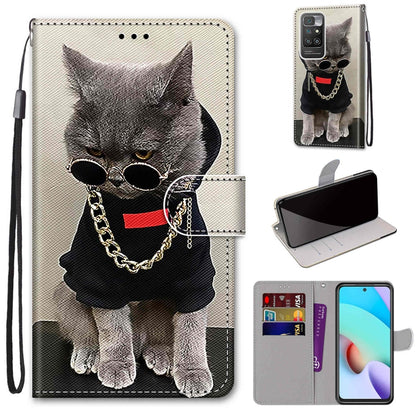 Coloured Drawing Cross Texture Horizontal Flip PU Leather Case with Holder & Card Slots & Wallet & Lanyard, For OPPO A94 5G / A95 5G / F19 Pro+ 5G, For Xiaomi Redmi 10